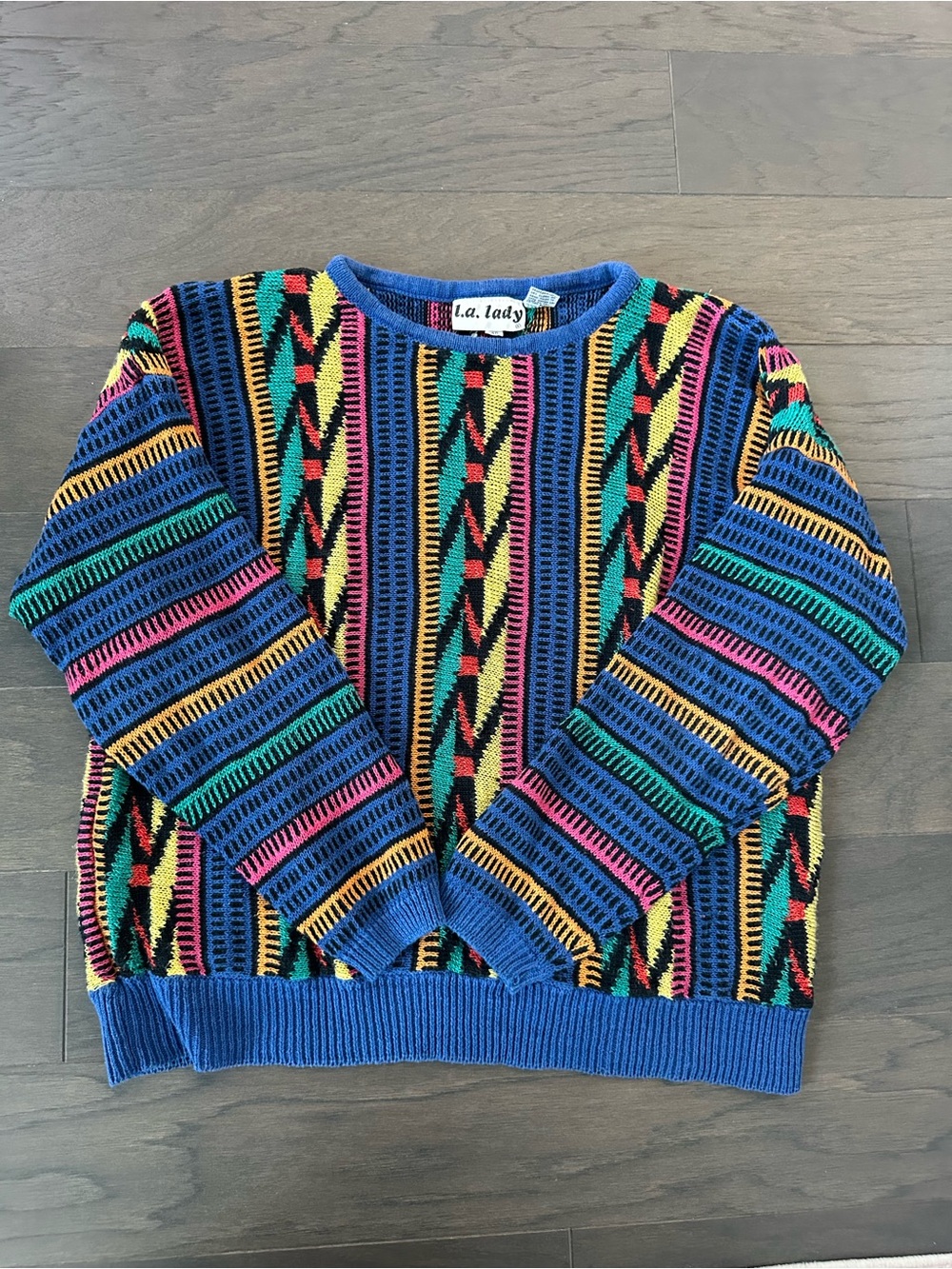 Vintage Y2K LA Lady geometric knit sweater size 40 women’s medium/large